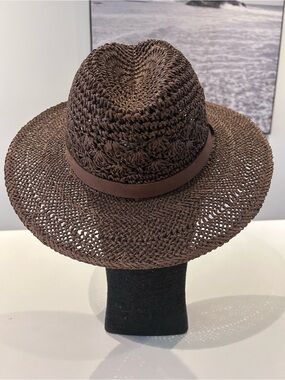 Banana Republic Brown Crochet Straw Sun Hat